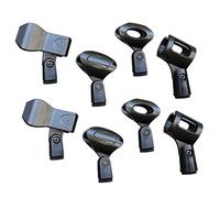 Toddmomy Universal Microphone Clip Holder 8pcs Adjustable Mic Stand Clamp for Handheld Microphone Sturdy Spring Design