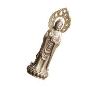 Toddmomy Vintage Avalokitesvara Buddha Statue Brass Desktop Ornament Antique Buddhist Figurine for Home Feng Shui Decoration and Jewelry Hanging Charm