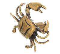 Toddmomy Vintage Brass Crab Cabinet Knob, Mini Crab Door Handle in Antique Finish, Decorative Brass Cabinet Hardware Pull for Kitchen, Drawer, Dresser with Coastal Style