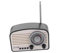Toddmomy Vintage Style Tiny Radio Model Mini House Decor Ornament Safe Smooth Finish for Dollhouse Craft Projects Black Retro Design