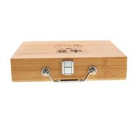Toddmomy Vintage Wooden Mahjong Storage Case Portable Mini Suitcase for Tiles Organizer Box for Chinese Game Travel and Gift