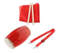 Toddmomy Waist Drum Set Hand Tambourine Sturdy Hand Drum Pvc Cowhide Wood Material Traditional Chinese Style Craftsmanship No Splicing Marks Not Easy to Break for Celebrations Performances