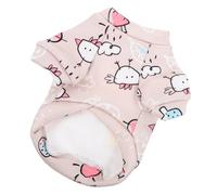Toddmomy Warm Dog Coat for Dogs Cartoon Print Fleece Pet Garment Thick Comfortable Clothes for Cold Weather Grey Chick