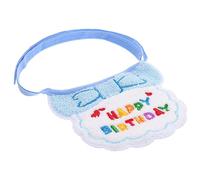 Toddmomy Washable Dog Bib with Cute Embroidered Collar and Bow Tie Comfortable Wear Resistant Pet Accessory for Puppy and Kitten Birthday Party Blue