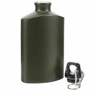 Toddmomy Water bottle outdoor leisure flat kettle travel bottle small water bottle Accessories camping supplies flat outdoor Flat Aluminum flat bottle on foot carry with hook old fashioned