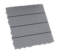Toddmomy Waterproof Outdoor Plastic Decking Tile Grey Woodgrain Effect Interlocking Floor Tile for Backyard Garden Pool Deck Flooring