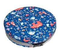Toddmomy Waterproof Round Booster Seat Cushion, Heighten with Zipper Closure, Made of Sponge and Polyester Fiber, for Sitting at Table or Playing, Blue Kitchen Chair Cushion