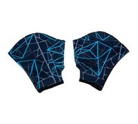 Toddmomy Webbed Swim Gloves for Adults, Half-finger Water Resistance Swim Mitts in Navy Pattern M, Pool Exercise and Swimming Training Aquatic Gloves