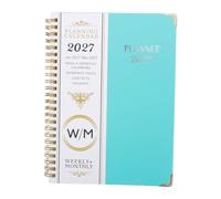 Toddmomy Weekly and Monthly Planner Notebook Portable Goal Setting Agenda with Spiral Binding and Reinforced Cover with Metal Corners and Clearly Marked Date Boxes for Office and College