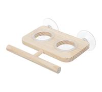 Toddmomy Window Bird Feeder Khaki Colour with Cup Stable Wooden Feeding Platform, Easy Installation for Small Birds and Sparrows for Indoors in Apartments and Outdoor