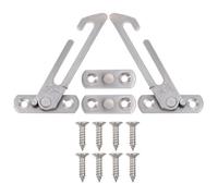 Toddmomy Window Safety Lock Stopper 2pcs Stainless Steel Sliding Opening Window Restrictor Security Lock Buckle with Left Right Support for Home Ventilation