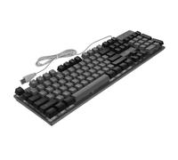 Toddmomy Wired Rgb Gaming Keyboard 104 Mechanical Feel Keys Usb Backlit Computer Game Hardware for Gamers Grey-black Dual Color with Mixed Lighting