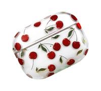 Toddmomy Wireless Earphone Protector PC Case Compatible for Airpods Pro Gen Cherry Fruit Pattern Full Protective Cover Scratch-resistant Impact-resistant Clear Material with Precise