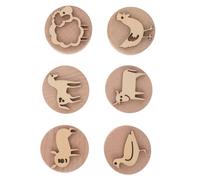 Toddmomy Wood Animal Stamp Set for Clay Crafting Safe Smooth Wooden Blocks with Cute Cartoon Patterns Early Development for Creative Art Projects and Party Activities