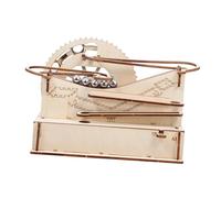 Toddmomy Wooden 3d Run Puzzle Mechanical Marble Track Toy for Boys and Girls Stem Learning Diy Science Building Set Educational Labyrinth Puzzle Game