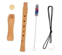 Toddmomy Wooden 8-hole German-style Soprano Recorder Set for Children Beginner Instrument Detachable Two-section and Storage Case