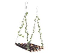 Toddmomy Wooden Bird Swing for Parrots Portable Chewing and Climbing Toy Wide Natural Branch Design for Birds to Explore and Play