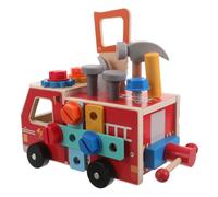 Toddmomy Wooden Construction Truck Tool Set for Montessori Educational Pretend Play Bench Enhancing Motor Skills and Parent Interaction