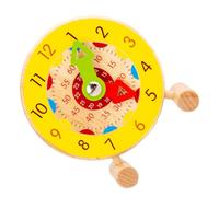 Toddmomy Wooden Educational Teaching Clock for Colorful Mini Learning Clock for Early Intellectual Development Recognition and Math Concept Training Aid