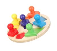 Toddmomy Wooden Geometric Matching Toy Set for Kids Educational Shape Sorting Disks Montessori Intelligence Development Toys for Toddlers Fun Learning Activities