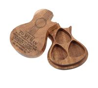 Toddmomy Wooden Guitar Pick Holder Storage Box Elegant Organizer for Guitar Picks Ukulele Bass Accessories for Music Lovers and Musicians