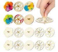 Toddmomy Wooden Gyroscope Toy Set for Kids - 20 Unfinished Spinning Tops Diy Craft Kit for Creative Coloring and Hand-Eye Coordination Development
