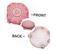 Toddmomy Wooden Handheld Tambourine with Single Jingle Bell Row Lightweight Percussion Drum for Adults Comfortable Grip Musical Instrument for Dance Practice and Performance Rhythm