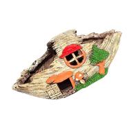 Toddmomy Wooden Hideout House Resin Craft Fish Tank Decoration Volcanic Ornaments