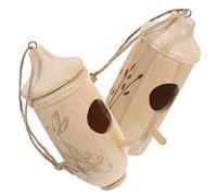 Toddmomy Wooden Hummingbird Nest House Garden Ornament Bird Feeder Park Birdhouse Outdoor Decor for Garden