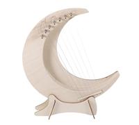 Toddmomy Wooden Lyre Harp Beginner Musical Instrument Portable Moon Shaped Harp Instrument Handheld Wood for Music