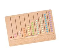 Toddmomy Wooden Number Counting Board with Rainbow Beads Fine Motor Skills Montessori for Educational Matching and Sensory Learning for Preschool Early Development