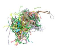 Toddmomy Wooden Parrot Bird Chew with Double Layers, Healthy Playing and Multifunctional Hanging Lanterns, for Parrot Foraging and Chewing Fun