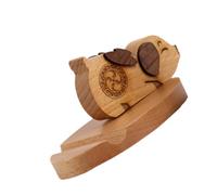 Toddmomy Wooden Pig-shaped Phone Support Holder Cute Desktop Mobile Stand Practical Phone Bracket for Home Office Dorm Decoration
