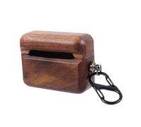 Toddmomy Wooden Protective Case for Compatible with Apple Earphones Walnut Wood Cover Portable Drop-resistant Earphone Storage Box Easy One-hand Operation Fine Polished Craftsmanship