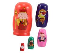 Toddmomy Wooden Russian Nesting Dolls 5 Layer Kit Wukong to West Educational Toys for Boys and Girls' Development