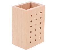 Toddmomy Wooden Salon Supplies Organizer Block with Multihole Design, Compact Nail Drill Bit Storage Rack for Manicure and Nail Art Practice