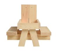 Toddmomy Wooden Squirrel Feeder Picnic Table Corn Feeding Rack with Bench for Backyard Wildlife Watching and Multiple Squirrels at Outdoor Garden