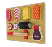 Toddmomy Wooden Sushi Set for Pretend Food Play Kitchen Educational Cooking Enhances Hand Eye Coordination Cognitive Skills Imaginative Role Play with Multiple Ingredients