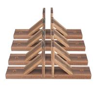 Toddmomy Wooden Triangle Picket Fence Support Feet 4pcs - Garden Bases Stand Wood Bracket for Privacy Screening Edging - Outdoor Lawn Accessories