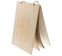 Toddmomy Wooden Wedding Guest Signature Book for Bridal Shower Sign | Beige Rustic Keepsake, Easy Page Turning, Track Participant Names at Sign-in Table