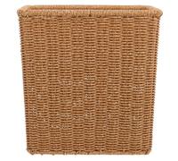 Toddmomy Woven Trash Can Rattan Waste Basket Delicate Rustic Rectangular Garbage Bin for Bedroom Bathroom Kitchen
