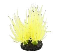 Toddmomy Yellow Soft Coral Decoration Fish Tank Ornament Aquarium Decor with Stable Base Lifelike Artificial Sea Anemone for Aquarium Decorations