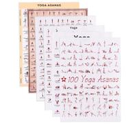 Toddmomy Yoga Poster Canvas Wall Art 7.09X5.12 Inch Exercise Chart with Yoga Poses Workout Guide for Home Gym and Office Decoration