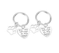 Toddmomy You Are 2PCS PET Memorial Keychain Set Heart-shaped Souvenir Keyring for PET Remembrance Creative Keepsake Key Holder Letters