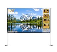 Todeco 100 Inch 16:9 Foldable Projector Screen Washable Resistant Portable 4K HD Screen Projector with Portable Bag for Cinema Home Office Travel