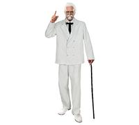 Todeeral Mens Colonel White Suit Fried Chicken Food Fancy Costume Outfit, Z2790, Medium