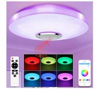 TODEHI LED Ceiling Light with Bluetooth Speaker 36W Music RGB Brightness | Dimmable Color Changing Ceiling Lamp with Remote Control and App, Family Party Ceiling Lights for Bedroom Kids Room