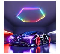 TODEHI RGB Hexagon LED Light 1 Hex Honeycomb Lights for Gaming Room | adjustable Music Sync LED Hexagon Smart App & Remote Control Ceiling Light for Garage Studio Gym Basement Bar Deco