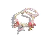 Todenb Dance Recital Bracelet for Women, Dancing Sparkle Pink Dance Bracelet Cute Ballerina Dance Beaded Bracelet Ballerina Friendship Bracelets Ballerina Jewelry Ballet Dancer Gifts