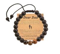 Todenb Father's Day Beaded Bracelets for Men Bonus Dad Natural Stone Beaded Bracelet for Dad, S, Stone, no gemstone